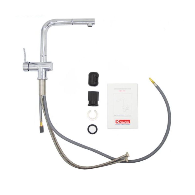 Phụ kiện vòi rửa bát nóng lạnh Konox KN1337 có dây rút Phụ kiện vòi rửa bát nóng lạnh Konox KN1337 có dây rút