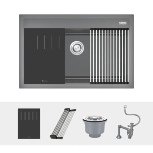 Ảnh chậu rửa bát đá 1 hố Konox Terra 790S Grey