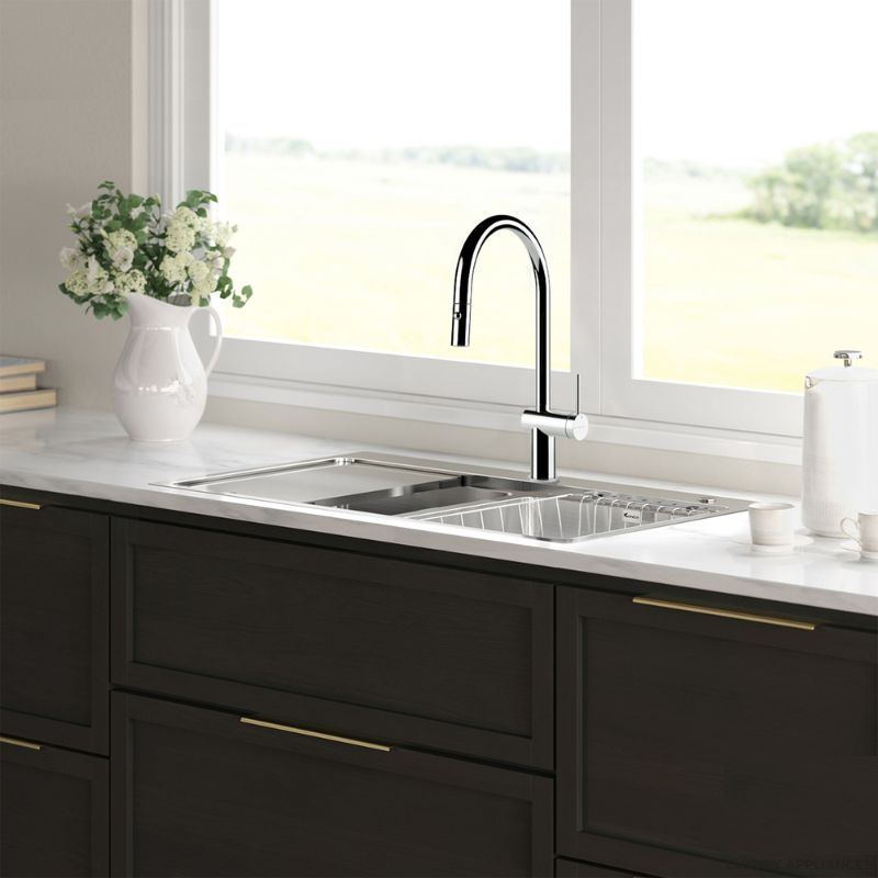Ảnh vòi rửa bát nóng lạnh Konox Resta Chrome có dây rút Ảnh vòi rửa bát nóng lạnh Konox Resta Chrome có dây rút