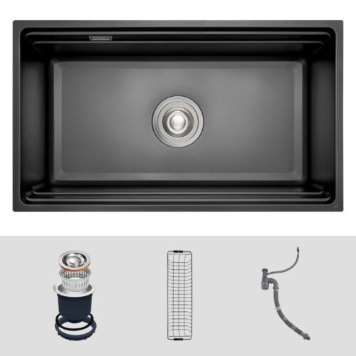 Chi tiết chậu rửa bát 1 hố Kluger KWU8161FB-S76