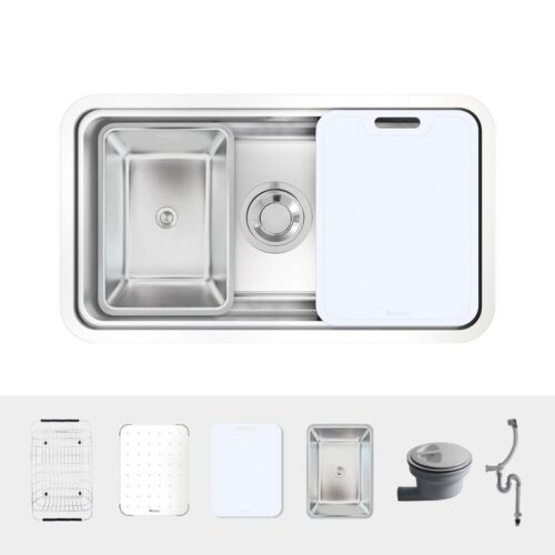 Chi tiết chậu rửa bát inox 1 hố Konox KN8347SU Dekor
