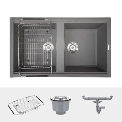Chi tiết chậu rửa bát Konox Granite Sink Phoenix Smart 860 Grey