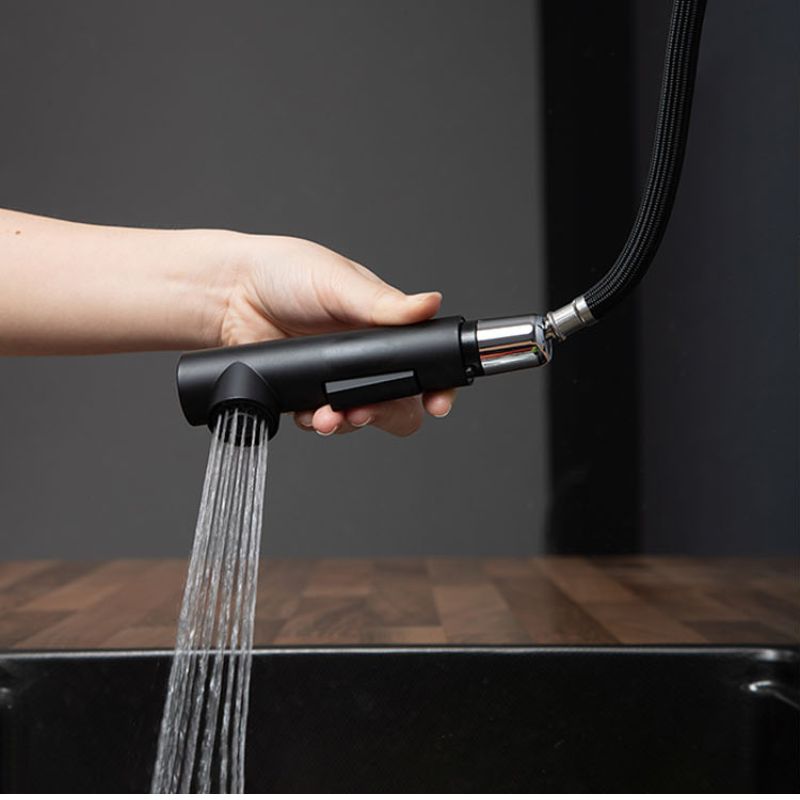 Ảnh vòi rửa bát nóng lạnh Kluger KLF0001B có dây rút Ảnh vòi rửa bát nóng lạnh Kluger KLF0001B có dây rút