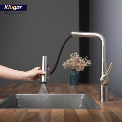 Vòi rửa bát nóng lạnh Kluger KLF0018S có dây rút 3 Ảnh vòi rửa bát nóng lạnh Kluger KLF0018S có dây rút