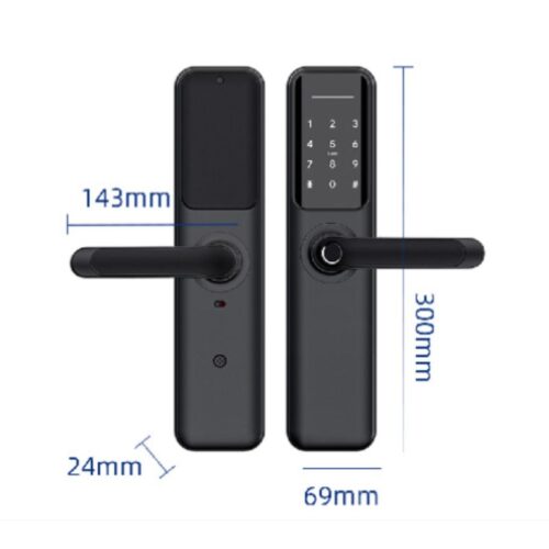 Kích thước khóa cửa vân tay Avolock AV-63-Black