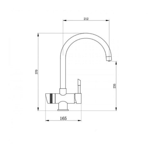 Kích thước vòi rửa bát ba đường nước Trim-Water Chrome