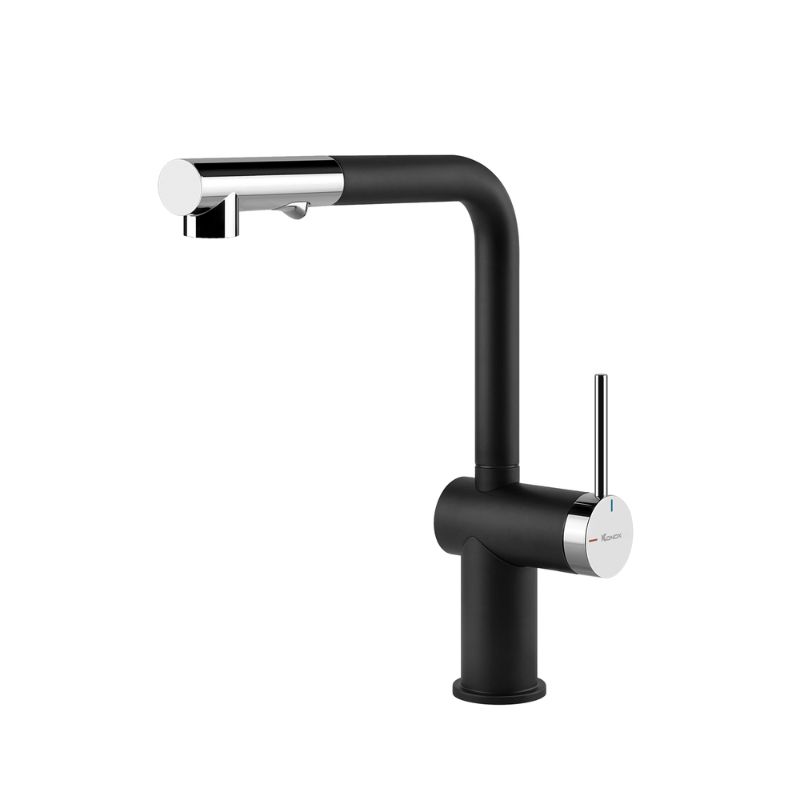 Vòi rửa bát nóng lạnh Konox Stella Black có dây rút Vòi rửa bát nóng lạnh Konox Stella Black có dây rút