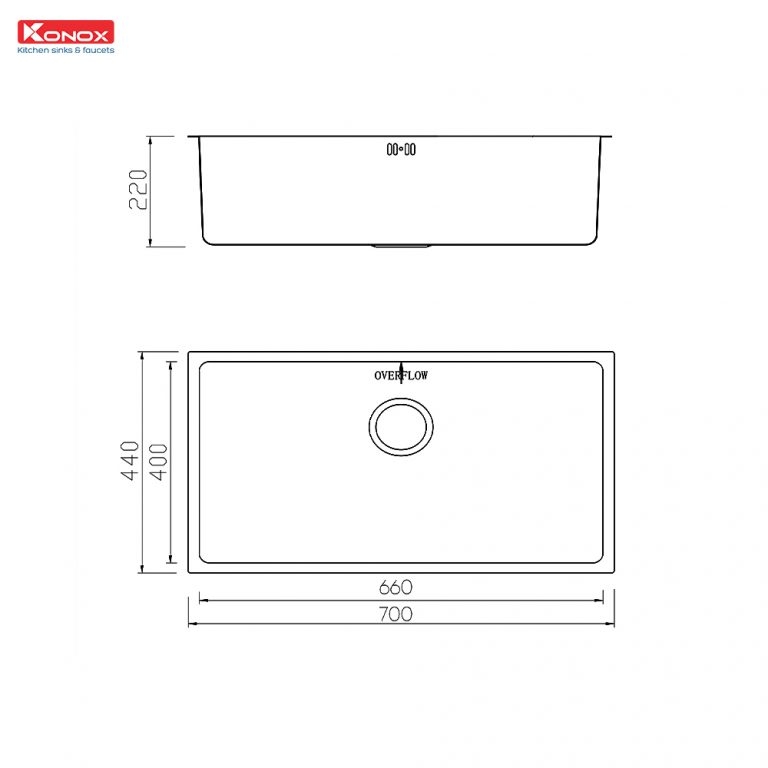 Chậu rửa bát Konox chống xước Workstation Sink – Undermount Sink KN7044SU Dekor 7 KN7044SU Dekor 1