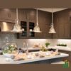 Mẫu tủ bếp Inox cánh kính cường lực CKCL08 - Tủ bếp chữ L, hiện đại