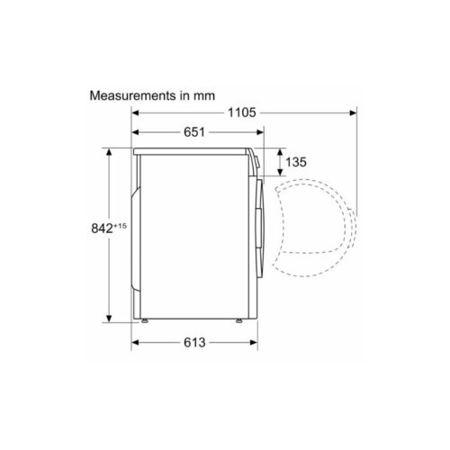 Máy sấy quần áo Bosch WQB245B0SG 6 23597 kich co may say quan ao bosch wqb245b0sg