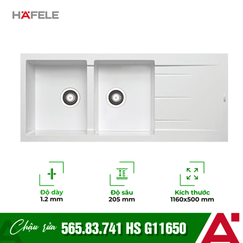 Chậu rửa chén bát Hafele HS G11650 565.83.741