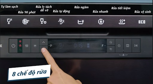Máy rửa bát độc lập Hafele HDW-F6051S 538.21.370 10 8 chế độ rửa của máy rửa bát độc lập Hafele HDW-F6051S 538.21.370