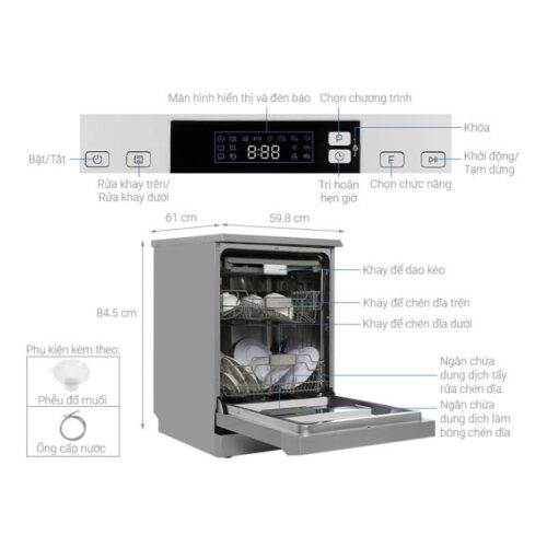 Máy rửa chén bát độc lập Hafele HDW-F60E 538.21.200 6 thong so ky thuat may rua chen bat doc lap hafele hdw f60e 538 21 200
