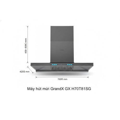 Máy hút mùi GrandX GX H70T81SG 6 kich thuoc may hut mui grandx gx h70t81sg