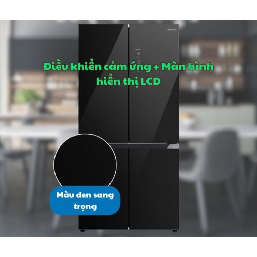 Tủ lạnh Malloca MF428SBI 3 man hinh tu lanh malloca mf428sbi