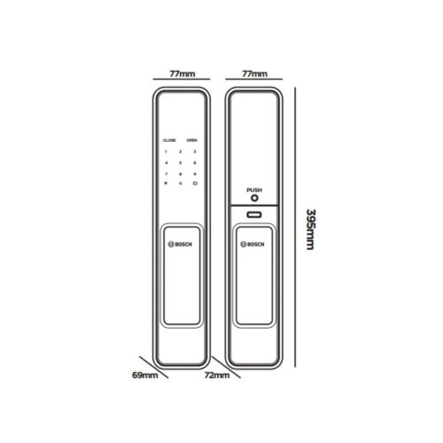 Khóa điện tử Bosch EL600 Champagne Gold - APP 3 kich thuoc khoa dien tu bosch el600 champagne gold app