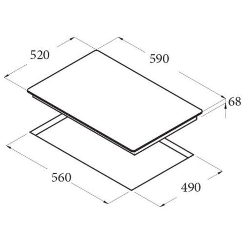 Kích thước bếp từ Cata IB 603 BK