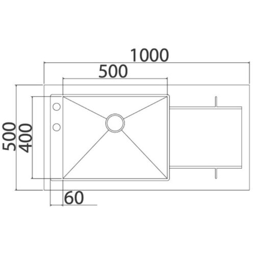 Chậu DUDOFF London Hasa S02-A1 (S02-AS1H) 3 Kích thước chậu DUDOFF London Hasa S02-A1 (S02-AS1H)