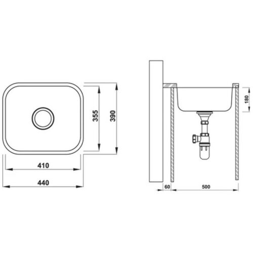 Chậu rửa bát inox Hafele HS20-SSN1R50 567.24.000 3 Kích thước chậu rửa bát inox Hafele HS20-SSN1R50 567.24.000