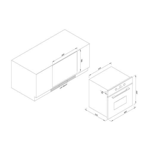 Lò nướng âm tủ MALLOCA EB-56ERCDG-8C11 3 Kích thước lò nướng âm tủ MALLOCA EB-56ERCDG-8C11