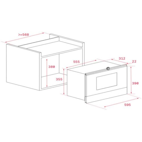 Lò vi sóng TEKA MS 622 BI 40584102 4 Kích thước lò vi sóng TEKA MS 622 BI
