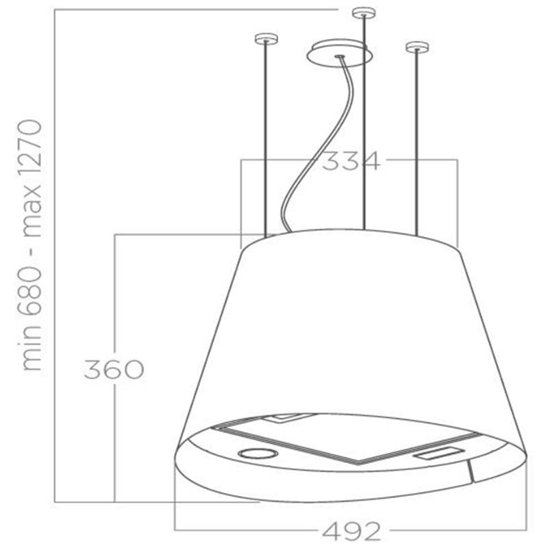 Kích thước máy hút mùi Elica JUNO URBAN CAST IRON/F/50 Kích thước máy hút mùi Elica JUNO URBAN CAST IRON/F/50