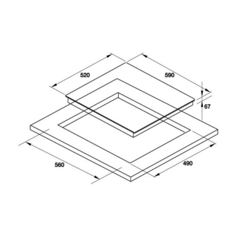 Kích thước bếp điện 3 vùng nấu Hafele HC-R603D 536.01.901 Kích thước bếp điện 3 vùng nấu Hafele HC-R603D 536.01.901