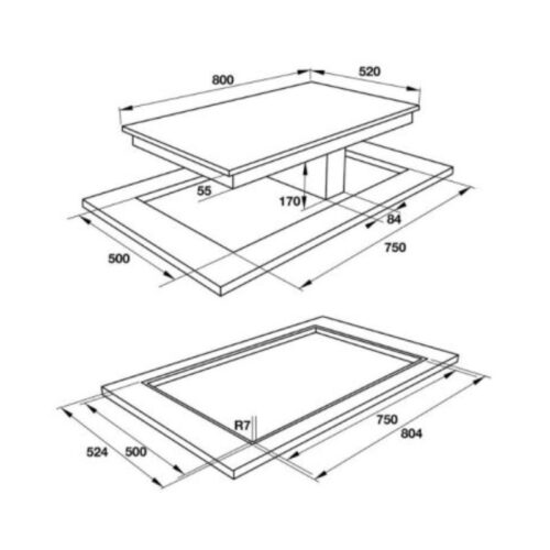 Bếp điện từ kết hợp hút mùi Hafele 539.66.698