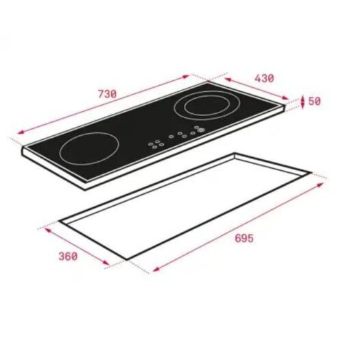 Bếp điện từ TEKA IZ 7200 HL 10210201 4 Kích thước của Bếp Điện Từ Teka IZ 7200 HL
