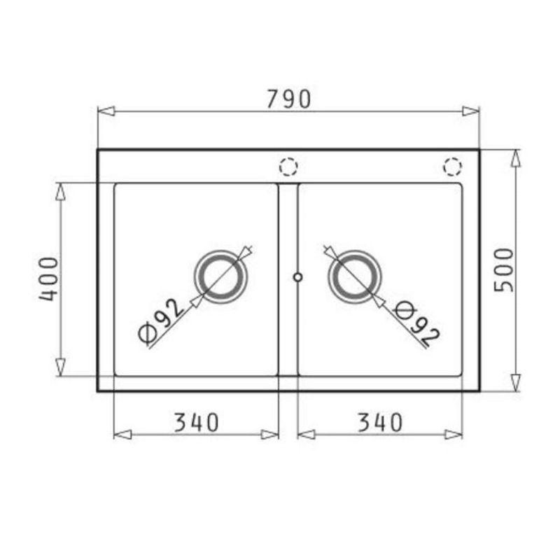 Kích thước chậu đá BOSCH PYRAGRANITE ALAZIA (79X50) 2B Kích thước chậu đá BOSCH PYRAGRANITE ALAZIA (79X50) 2B