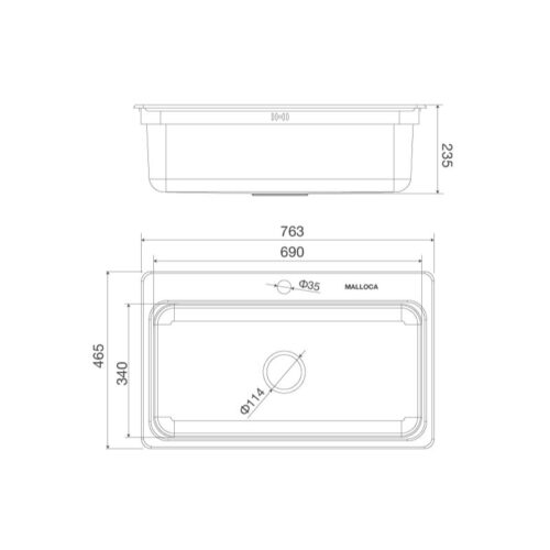Chậu rửa bát Malloca MS 1022D 3 Kích thước chậu rửa bát Malloca MS 1022D