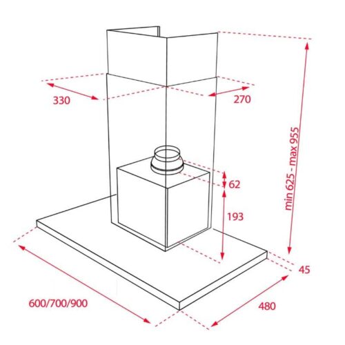 Máy hút mùi TEKA DSJ 750 40484831 5 Kích thước của Máy hút mùi TEKA DSJ 750