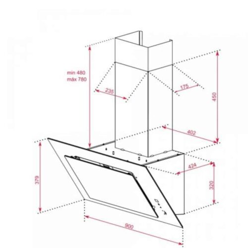 Kích thước của Máy hút mùi TEKA DVT 98660 TBS BK