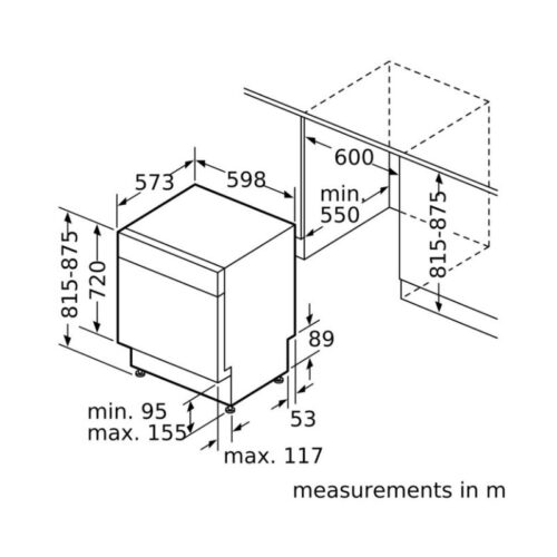 Máy rửa chén bát Bosch SMU4HCS48E 3 Kích thước máy rửa chén bát Bosch SMU4HCS48E