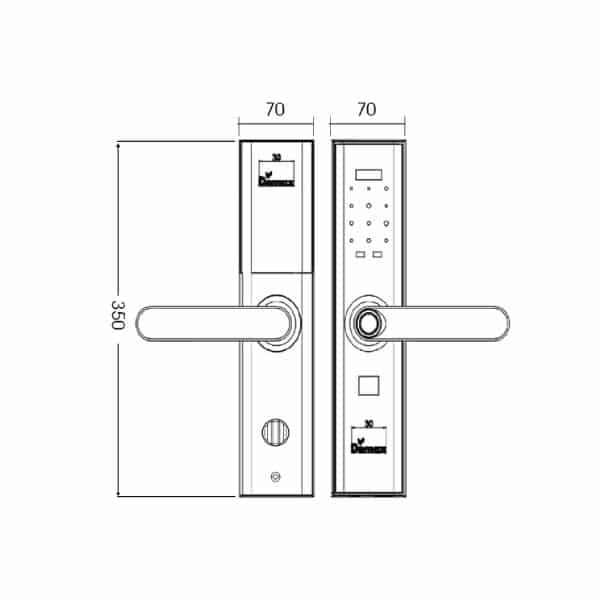 Kích thước của Khóa cửa điện tử Demax SL638 PB - APP WIFI Kích thước của Khóa cửa điện tử Demax SL638 PB - APP WIFI