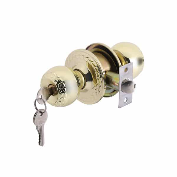 Khóa cửa phòng tay nắm tròn Demax LK801 PB Khóa cửa phòng tay nắm tròn Demax LK801 PB