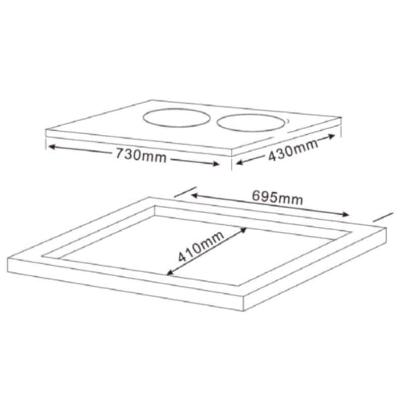 Kích thước của Bếp điện từ TEKA HIC7322S Kích thước của Bếp điện từ TEKA HIC7322S