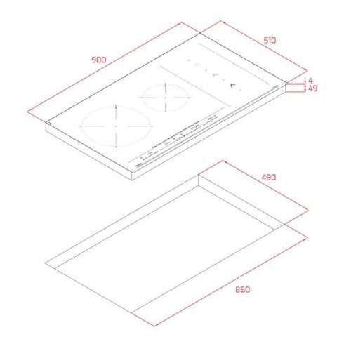 Bếp điện từ IZS 96700 MST BK 112500033 5 Kích thước của Bếp từ Teka IZS 96700 MST BK