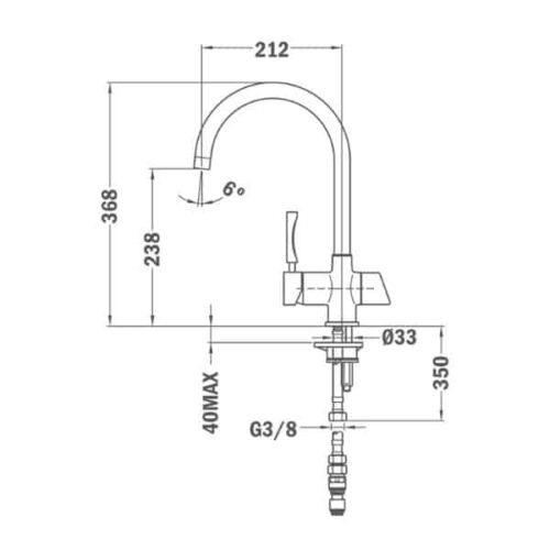 Vòi chậu rửa TEKA OS 200 182000200 3 Kích thước của Vòi rửa Teka Sink faucet OS 200