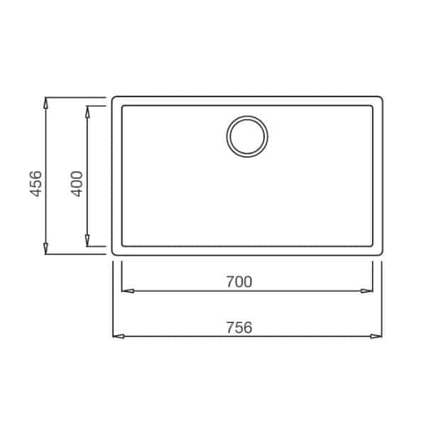 Kích thước của Chậu rửa chén Malloca ZEN K-13040 Kích thước của Chậu rửa chén Malloca ZEN K-13040
