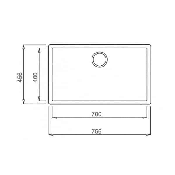 Kích thước của Chậu rửa chén Malloca ZEN K-13073 Kích thước của Chậu rửa chén Malloca ZEN K-13073