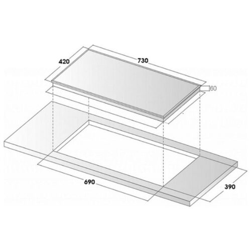 Kích thước Bếp từ 2 vùng nấu Sevilla SV-MR90