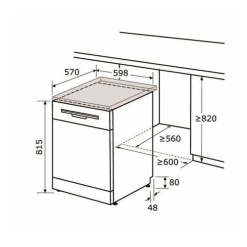 Máy rửa bát Kocher KDEU-8818 BL 3 Kích thước máy rửa bát Kocher KDEU-8818 BL