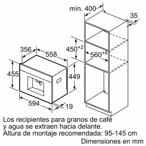 Máy pha cà phê Siemens CT636LES6 iQ700 5 Kích thước Máy pha cà phê Siemens CT636LES6 iQ700