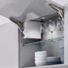 Bộ tay nâng Free Flap 3.15 E Hafele 372.29.702 nắp trắng 1 phu kien tu bep hafele 372 29 702