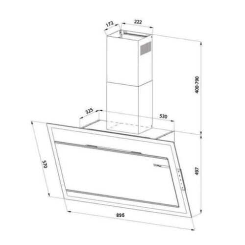 Kích thước máy hút mùi Eurosun EH-90CN78B