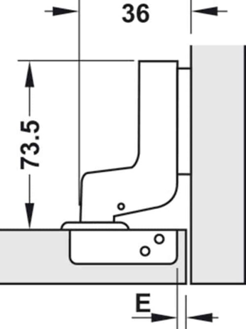 Bản lề lọt lòng Metalla A DIY 110º Hafele 493.03.025 3 Kích thước của Bản lề lọt lòng Metalla A DIY 110º Hafele 493.03.025