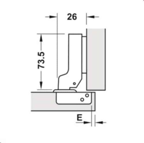 Bản lề Metalla SM không bật 110° trùm nửa Hafele 315.18.301 3 Kích thước của Bản lề Metalla SM không bật 110° trùm nửa Hafele 315.18.301