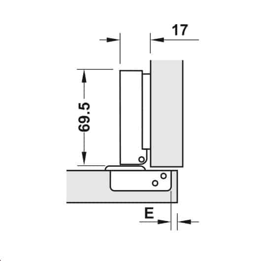 Kích thước của Bản lề trùm ngoài Metalla SM 110° giảm chấn Hafele 315.11.750 Kích thước của Bản lề trùm ngoài Metalla SM 110° giảm chấn Hafele 315.11.750