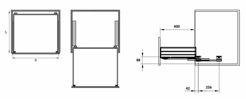 Kích thước của Bộ rổ xoong nồi Cappella Hafele 549.08.028 Inox 304 Kích thước của Bộ rổ xoong nồi Cappella Hafele 549.08.028 Inox 304